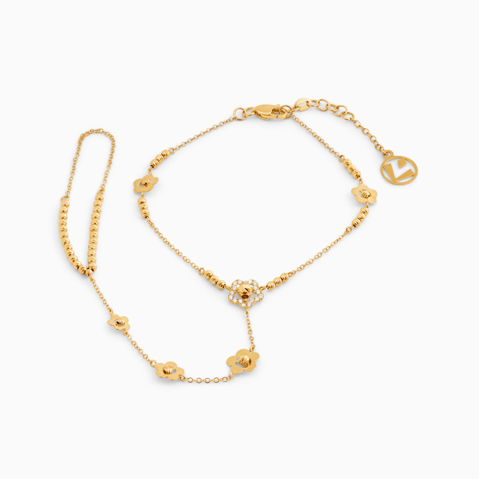 Flower Chain Bracelet in 21K Gold Flower Chain Bracelet in 21K Gold