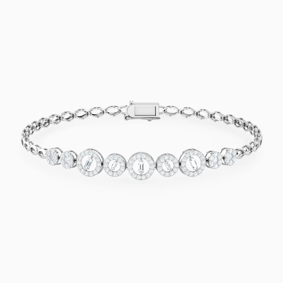 Circle Cubic Zirconia Chain Bracelet in 18K Gold Circle Cubic Zirconia Chain Bracelet in 18K Gold