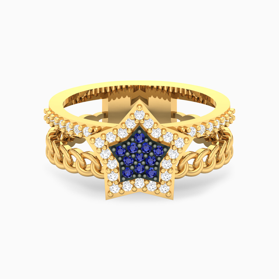 Star Blue Stone Ring in 18K Gold Star Blue Stone Ring in 18K Gold