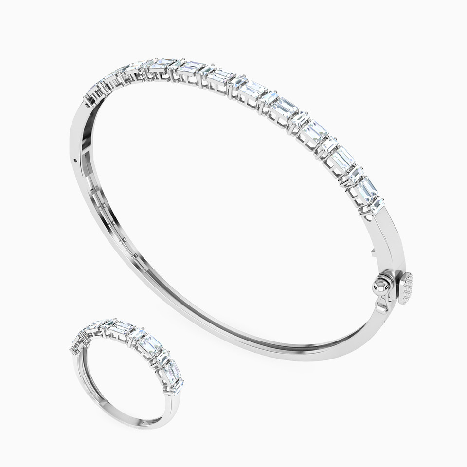Baguette Cubic Zirconia Half Set in 18K Gold (2 Pieces) Baguette Cubic Zirconia Half Set in 18K Gold (2 Pieces)
