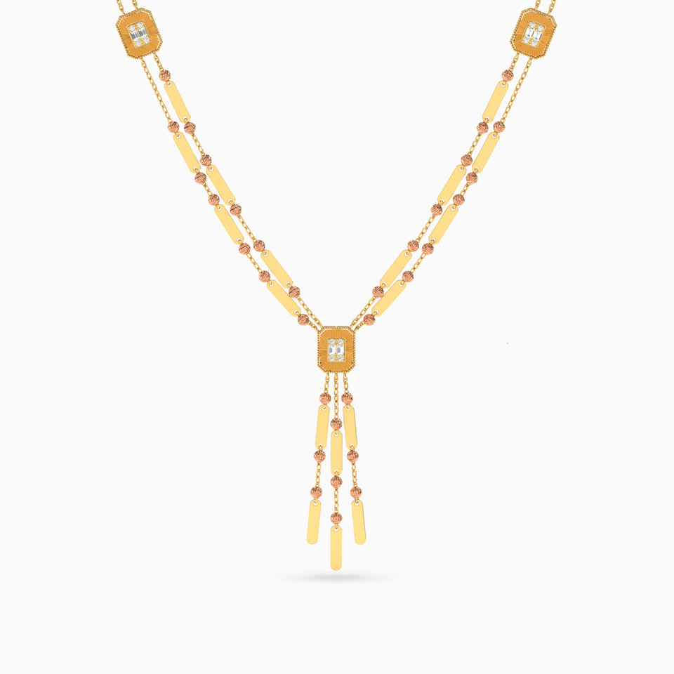 Tassel Cubic Zirconia Necklace in 21K Gold Tassel Cubic Zirconia Necklace in 21K Gold