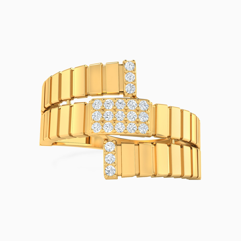 Rectangle Cubic Zirconia Two headed Ring in 21K Gold Rectangle Cubic Zirconia Two headed Ring in 21K Gold