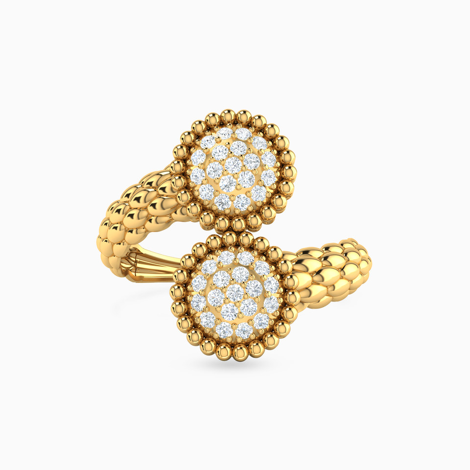 Circle Cubic Zirconia Two headed Ring in 21K Gold Circle Cubic Zirconia Two headed Ring in 21K Gold