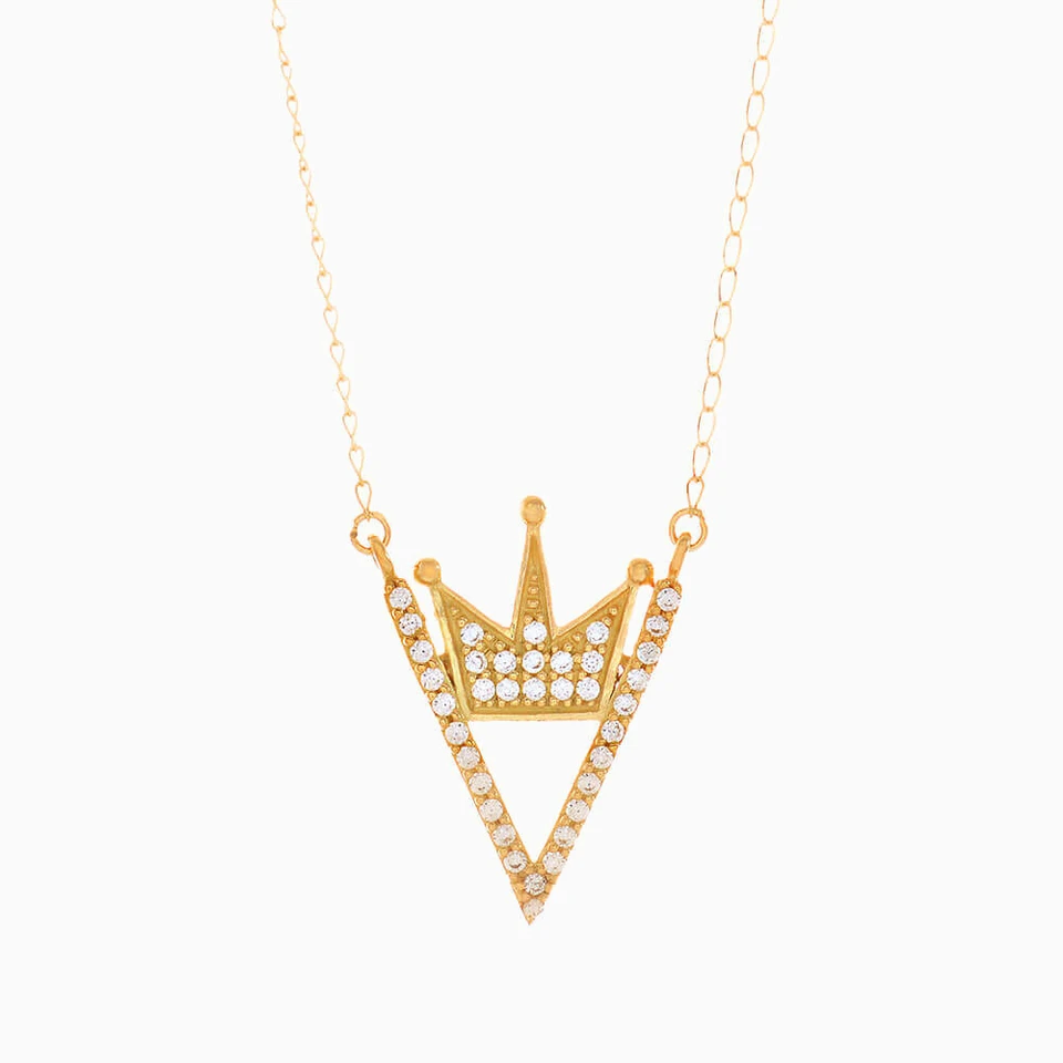 Crown Cubic Zirconia Necklace in 18K Gold Crown Cubic Zirconia Necklace in 18K Gold
