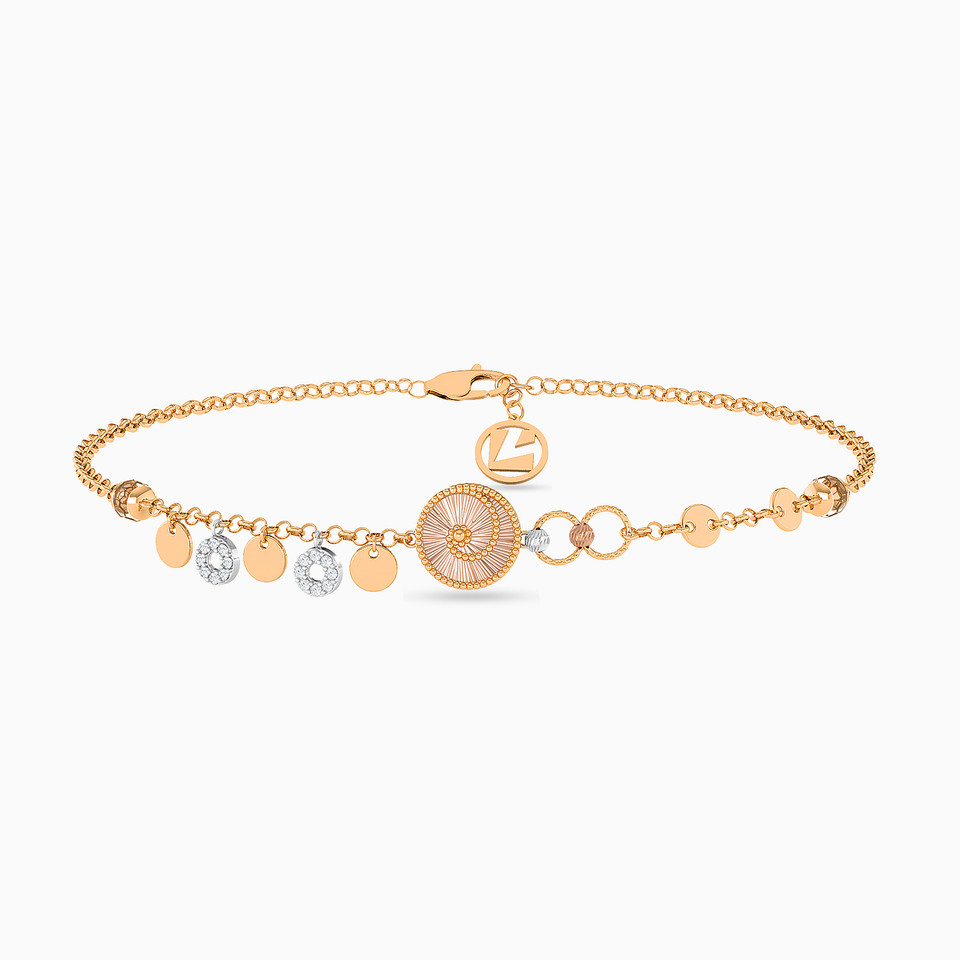Circle Cubic Zirconia Chain Bracelet in 21K Gold Circle Cubic Zirconia Chain Bracelet in 21K Gold