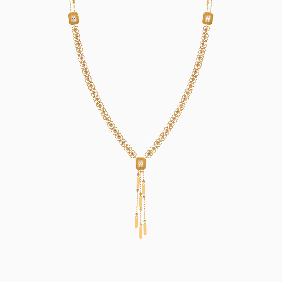 Tassel Cubic Zirconia Necklace in 21K Gold Tassel Cubic Zirconia Necklace in 21K Gold