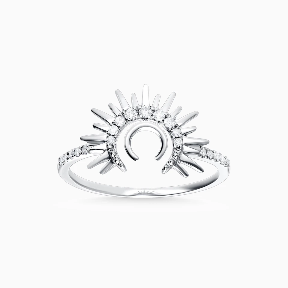 Sunburst Diamond Ring in 18K Gold - 2 Sunburst Diamond Ring in 18K Gold - 2