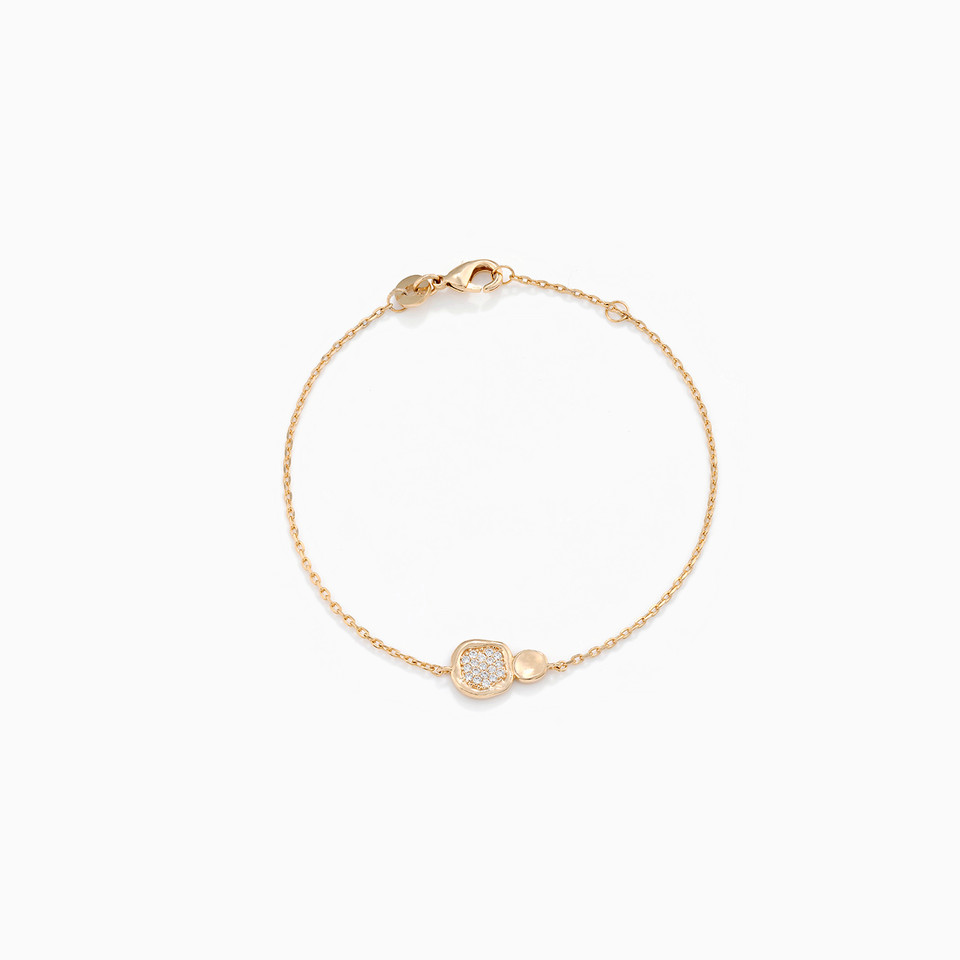 Circle Cubic Zirconia Gold Plated Chain Bracelet Circle Cubic Zirconia Gold Plated Chain Bracelet