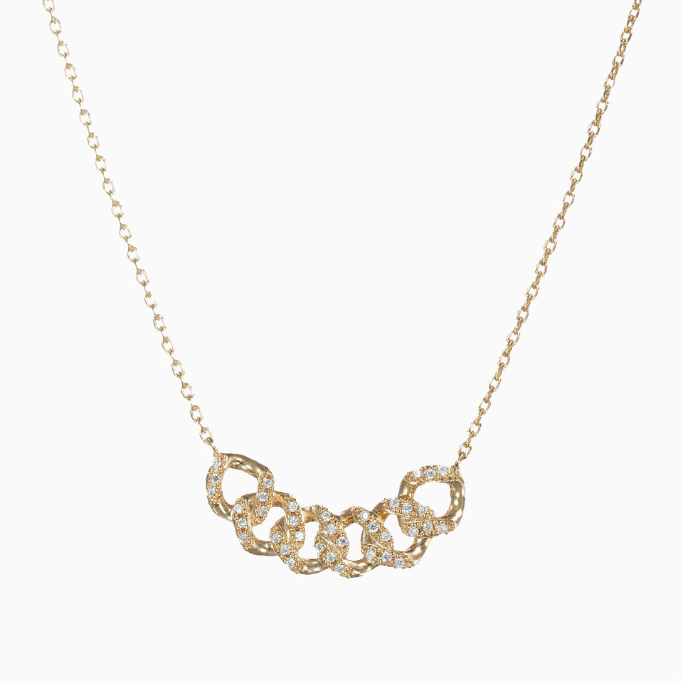 Link Cubic Zirconia Gold Plated Necklace Link Cubic Zirconia Gold Plated Necklace