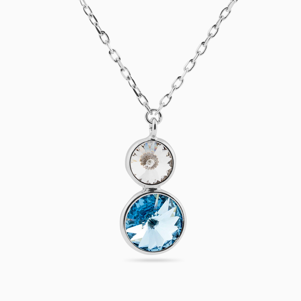 Circle Colored Stones Sterling Silver Necklace Circle Colored Stones Sterling Silver Necklace