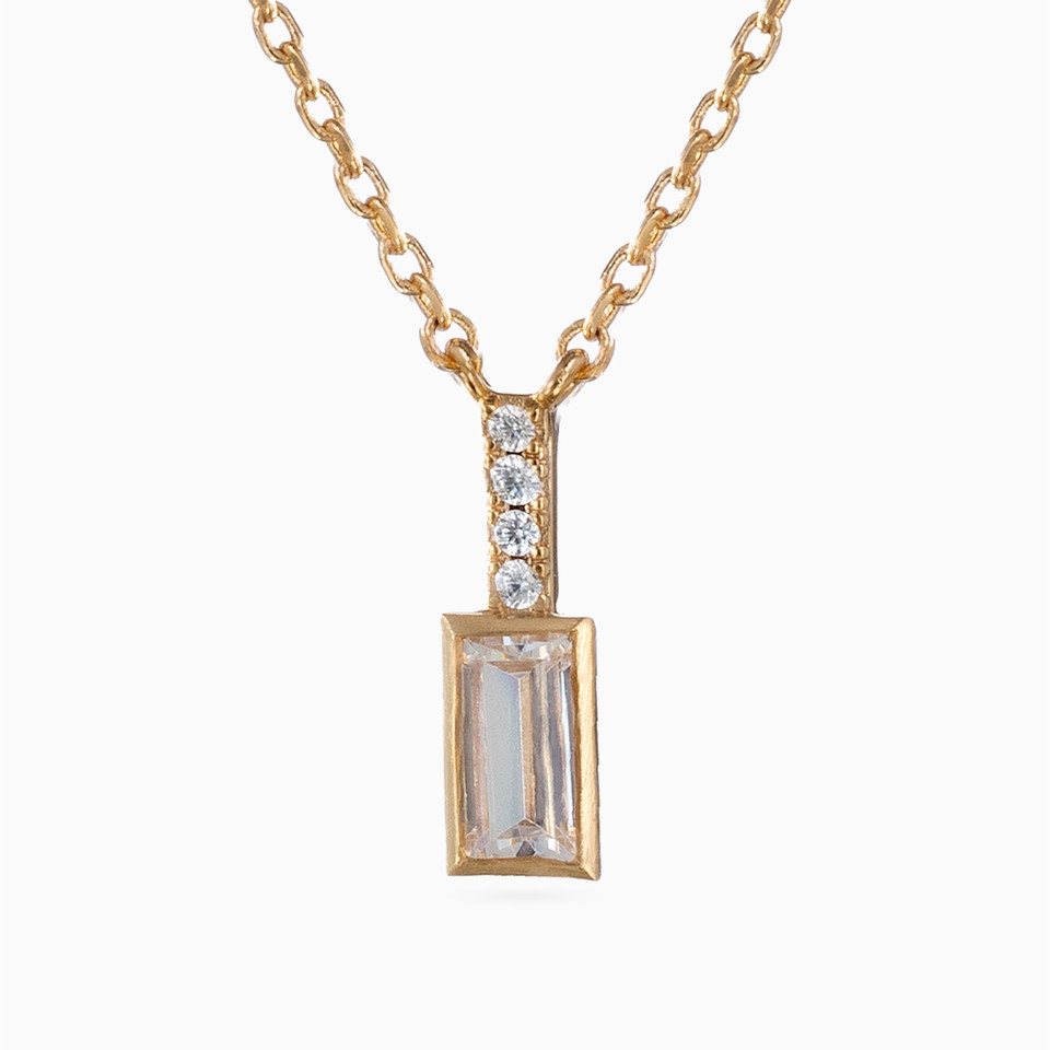 Baguette Cubic Zirconia Gold Plated Necklace Baguette Cubic Zirconia Gold Plated Necklace
