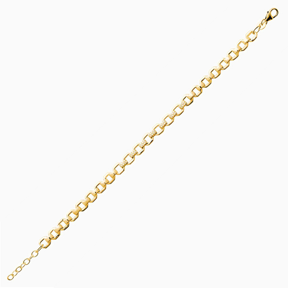 Link Cubic Zirconia Gold Plated Chain Bracelet Link Cubic Zirconia Gold Plated Chain Bracelet