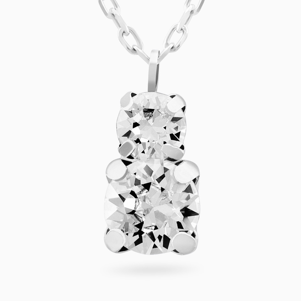Circle Clear Stone Sterling Silver Necklace Circle Clear Stone Sterling Silver Necklace