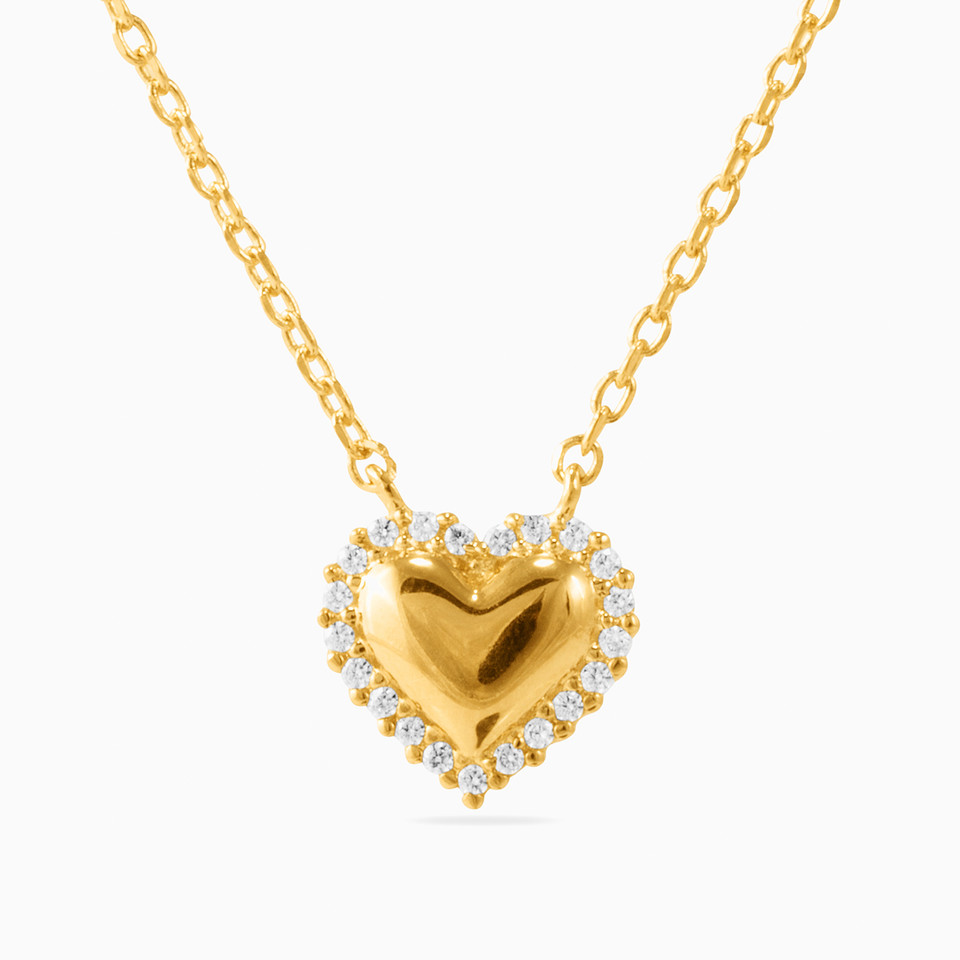 Heart Cubic Zirconia Gold Plated Necklace Heart Cubic Zirconia Gold Plated Necklace