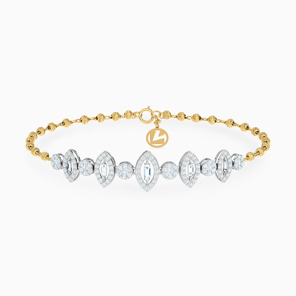 Marquise Cubic Zirconia Chain Bracelet in 18K Gold Marquise Cubic Zirconia Chain Bracelet in 18K Gold