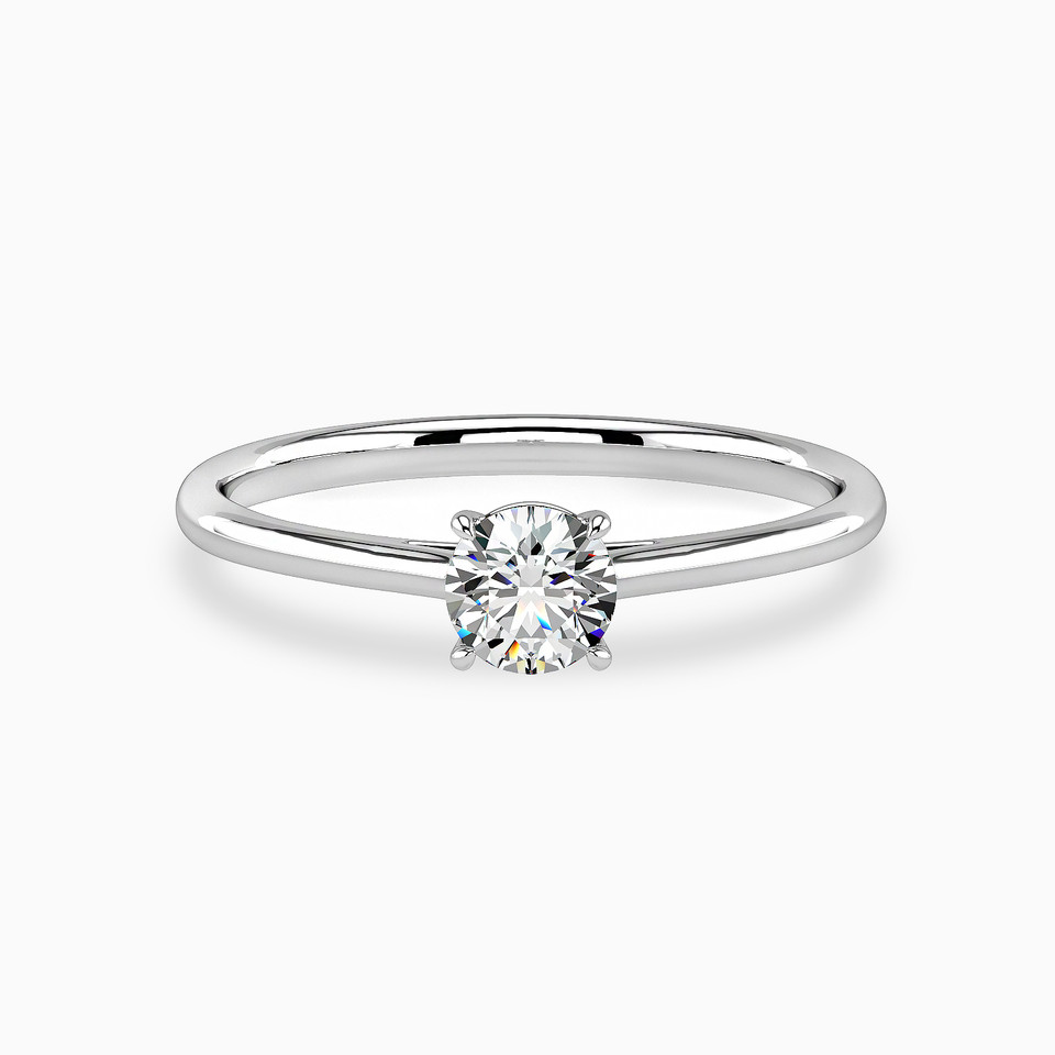 Circle Diamond Solitaire Ring in 18K Gold - 2 Circle Diamond Solitaire Ring in 18K Gold - 2
