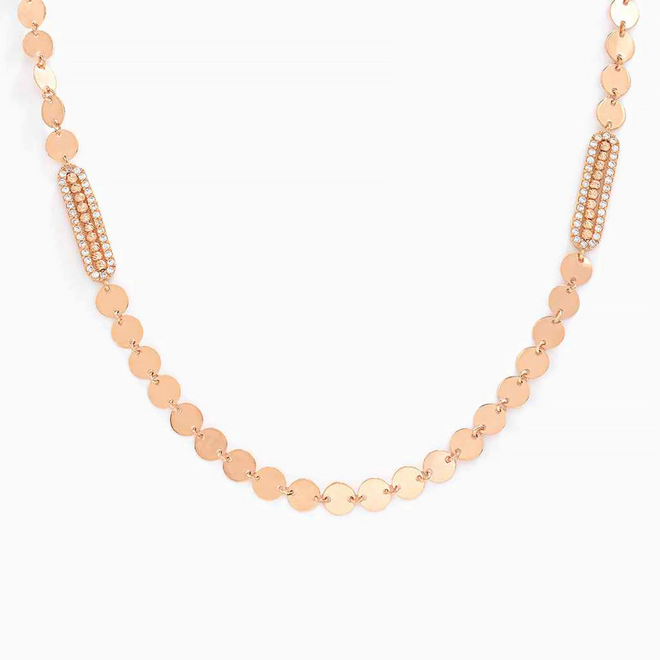 Circle Cubic Zirconia Chain Necklace in 21K Gold Circle Cubic Zirconia Chain Necklace in 21K Gold