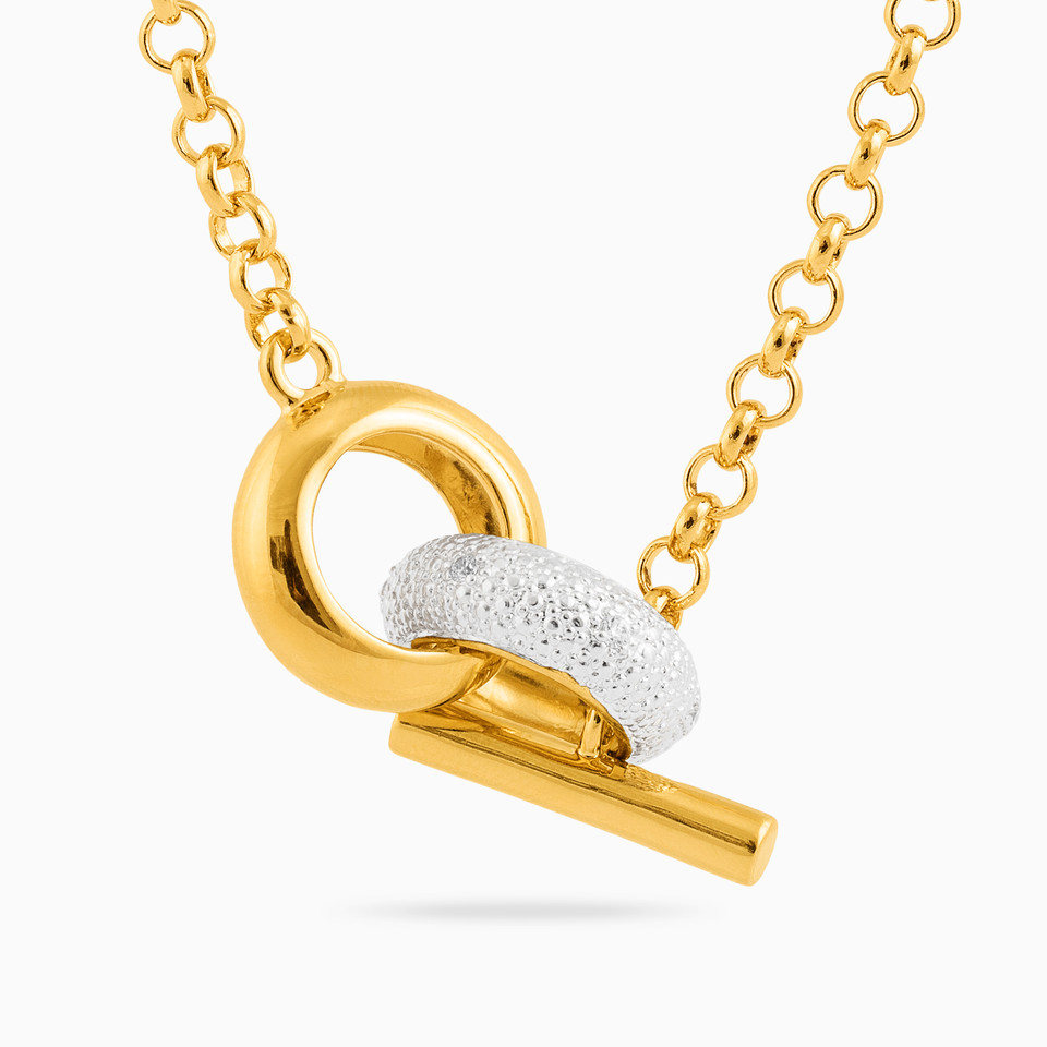 Circle Cubic Zirconia Gold Plated Necklace Circle Cubic Zirconia Gold Plated Necklace