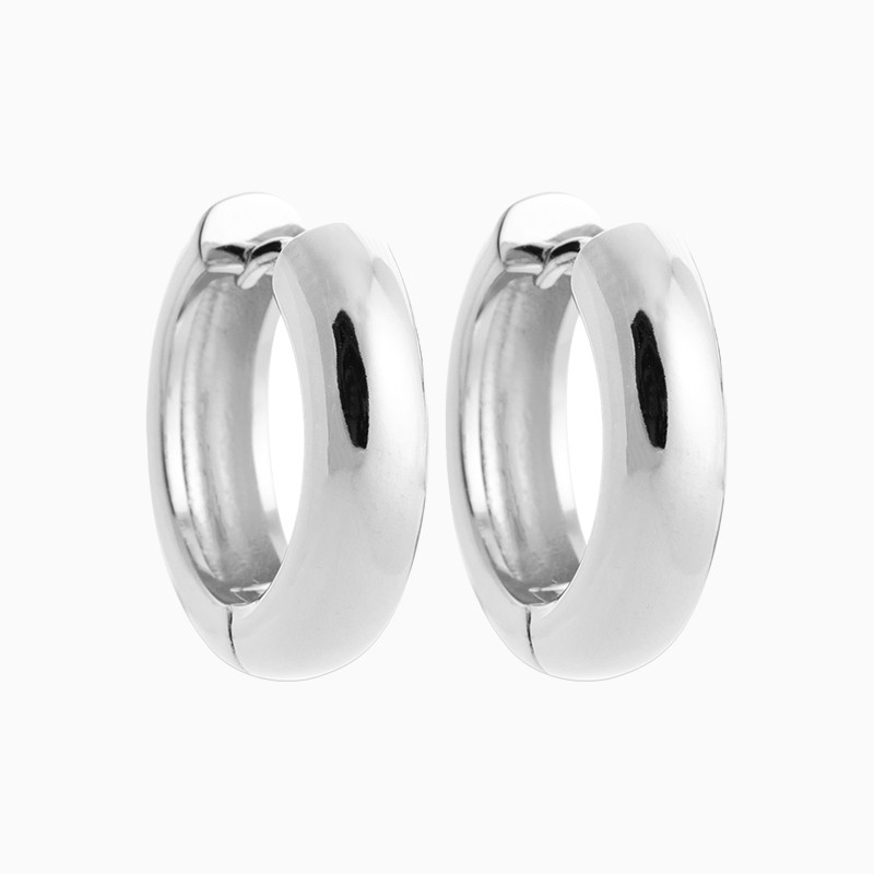 Broad Sterling Silver Hoop Earrings Broad Sterling Silver Hoop Earrings
