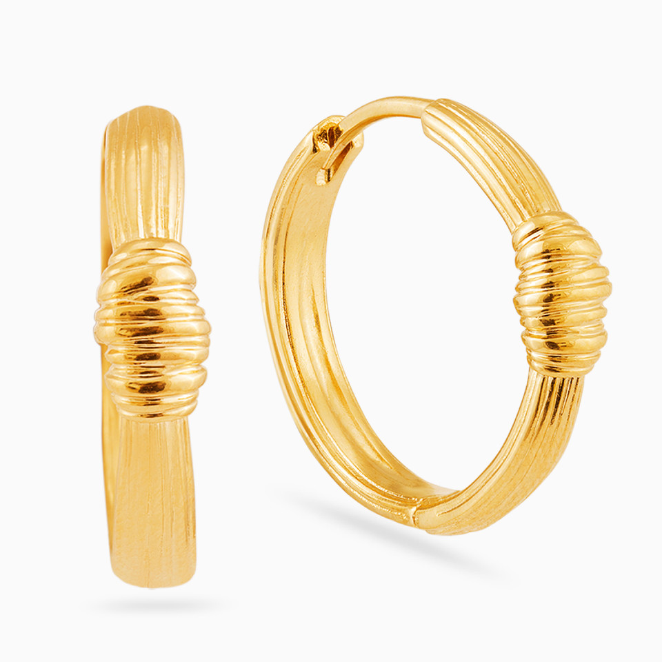 Pellet Gold Plated Hoop Earrings Pellet Gold Plated Hoop Earrings
