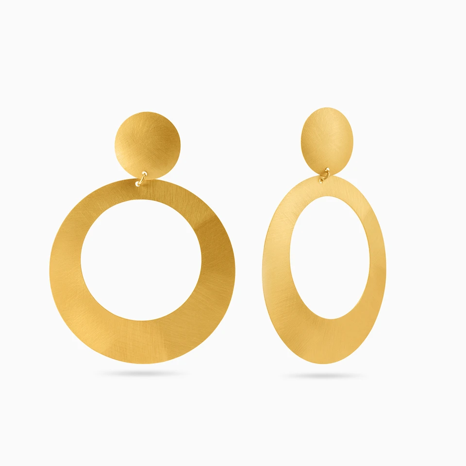 Circle Gold Plated Drop Earrings Circle Gold Plated Drop Earrings