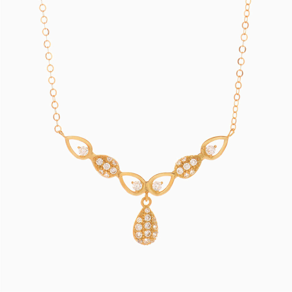 Pear Cubic Zirconia Necklace in 18K Gold Pear Cubic Zirconia Necklace in 18K Gold