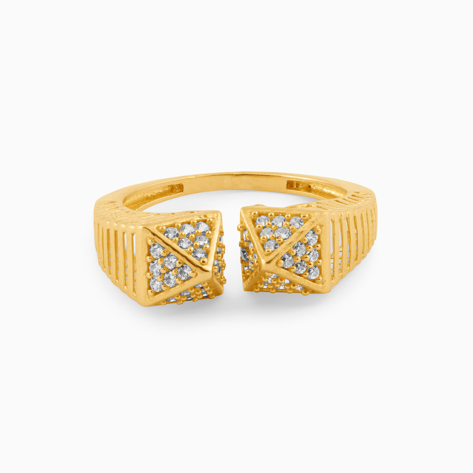 Square Cubic Zirconia Two headed Ring in 21K Gold Square Cubic Zirconia Two headed Ring in 21K Gold