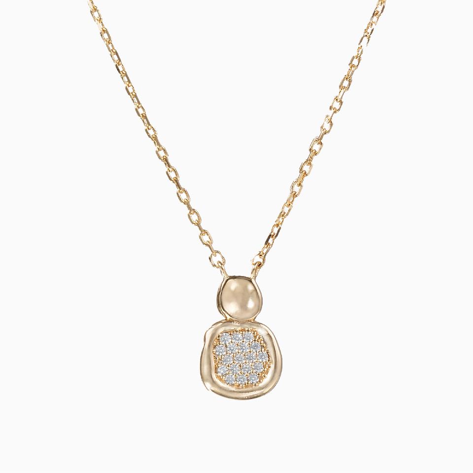Circle Cubic Zirconia Gold Plated Necklace Circle Cubic Zirconia Gold Plated Necklace