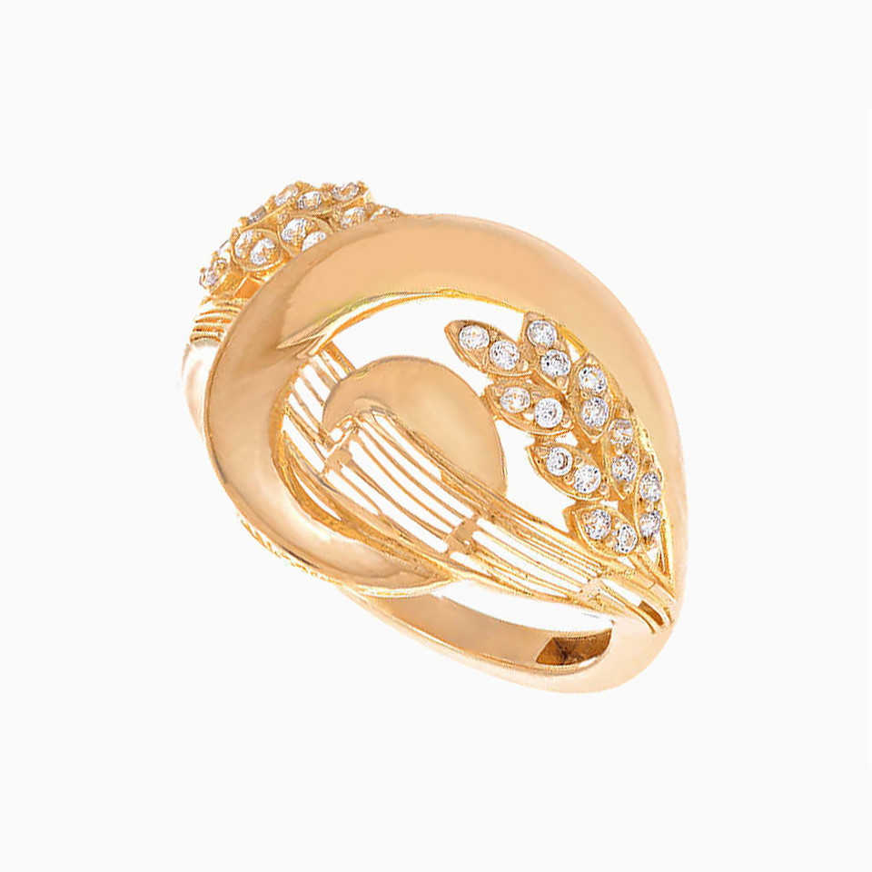 Strings Cubic Zirconia Ring in 21K Gold Strings Cubic Zirconia Ring in 21K Gold
