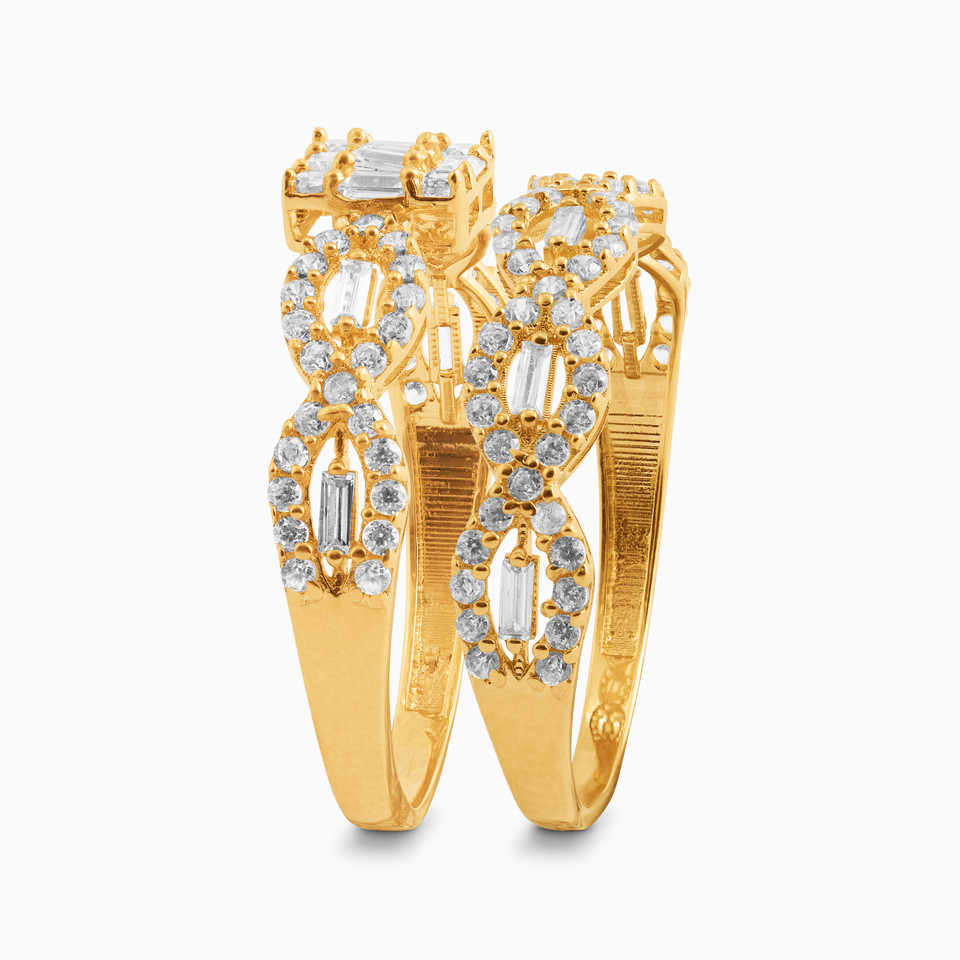 Marquise Cubic Zirconia Twin Rings in 18K Gold Marquise Cubic Zirconia Twin Rings in 18K Gold