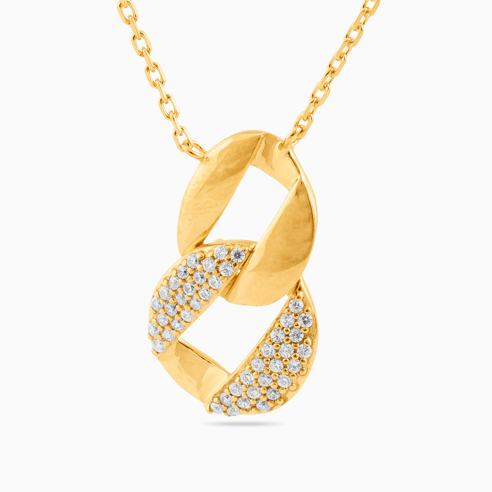 Circle Cubic Zirconia Gold Plated Necklace Circle Cubic Zirconia Gold Plated Necklace