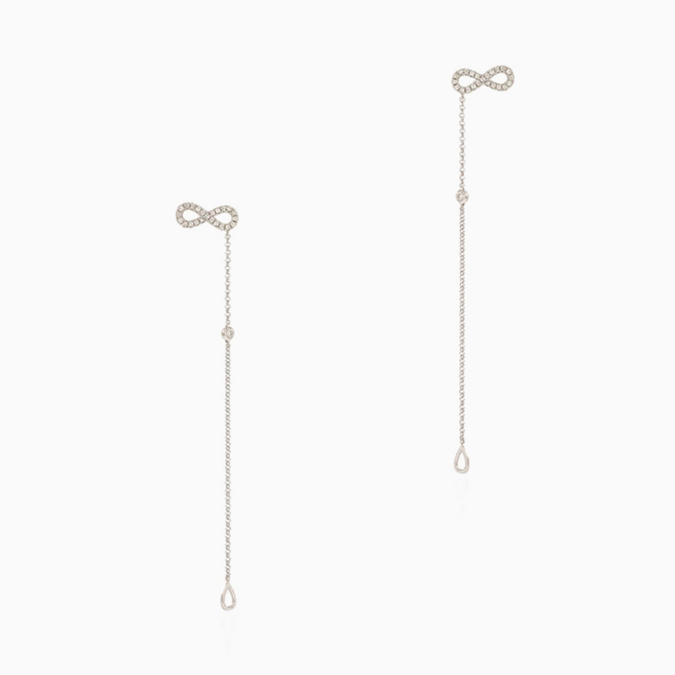 infinity Diamond Drop Earrings in 18K Gold - 2 infinity Diamond Drop Earrings in 18K Gold - 2