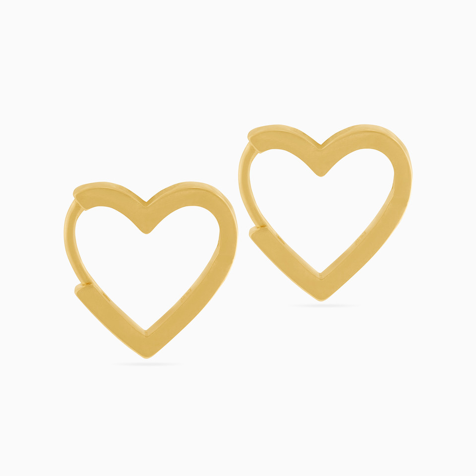 Heart Gold Plated Hoop Earrings Heart Gold Plated Hoop Earrings