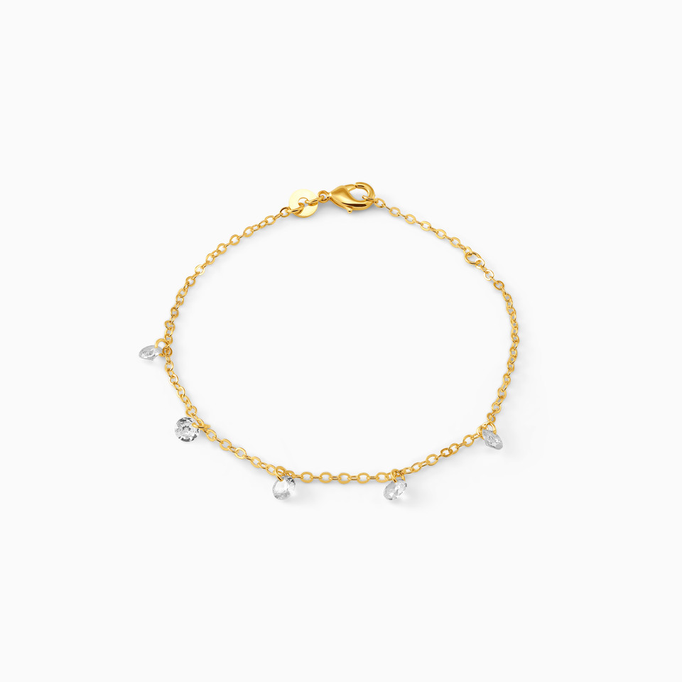 Circle Cubic Zirconia Gold Plated Chain Bracelet Circle Cubic Zirconia Gold Plated Chain Bracelet
