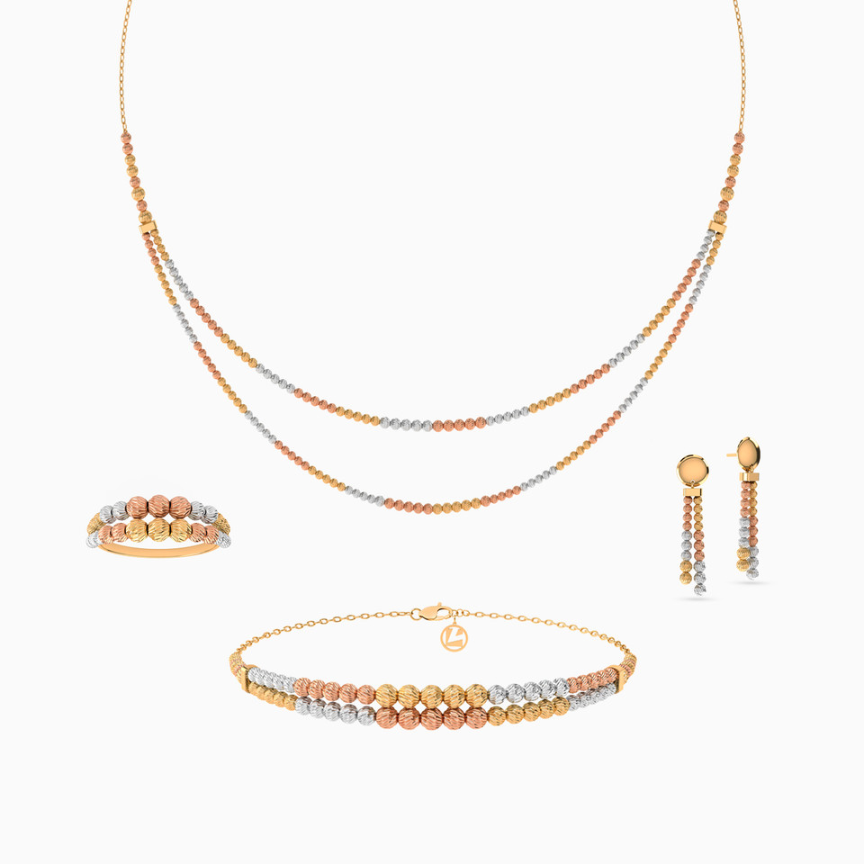 Beaded Full Set in 21K Gold (4 Pieces) Beaded Full Set in 21K Gold (4 Pieces)