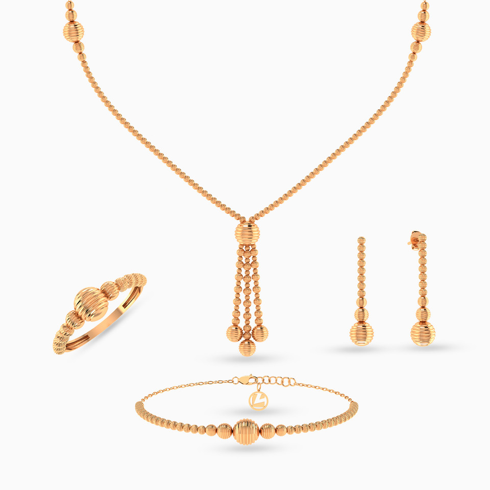 Beaded Full Set in 21K Gold (4 Pieces) Beaded Full Set in 21K Gold (4 Pieces)