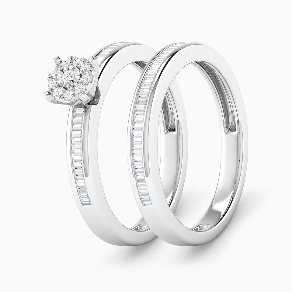 Circle Diamond Twin Rings in 18K Gold - 2 Circle Diamond Twin Rings in 18K Gold - 2