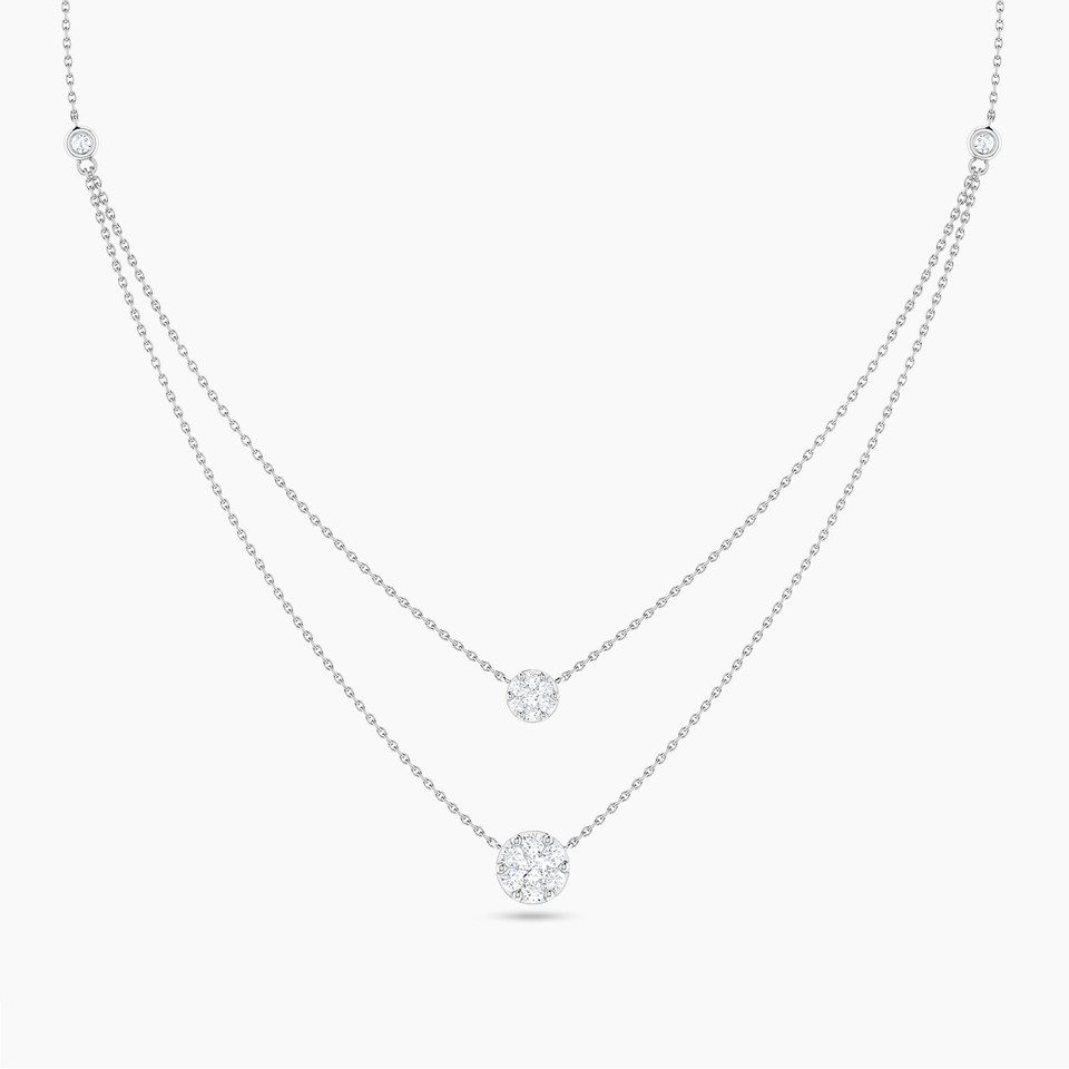 Circle Diamond Layered Necklace in 18K Gold Circle Diamond Layered Necklace in 18K Gold