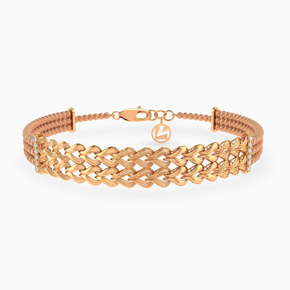Links Cubic Zirconia Chain Bracelet in 21K Gold Links Cubic Zirconia Chain Bracelet in 21K Gold