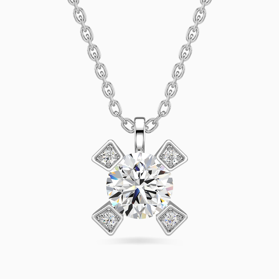 0.5 CT Brilliant Lab Grown Diamond Necklace in 18K Gold 0.5 CT Brilliant Lab Grown Diamond Necklace in 18K Gold