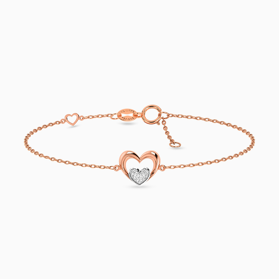 Heart Diamond Chain Bracelet in 18K Gold Heart Diamond Chain Bracelet in 18K Gold