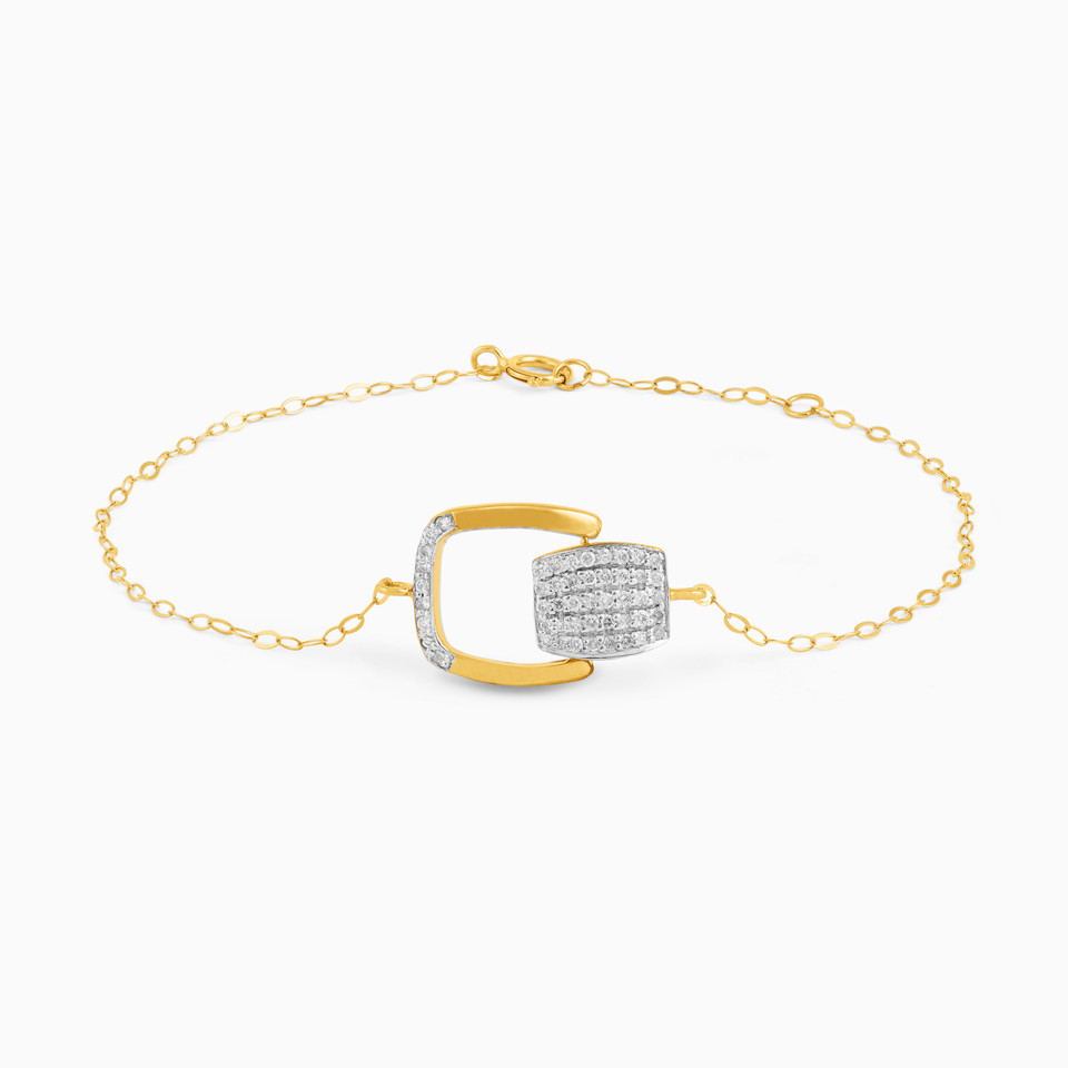Square Diamond Chain Bracelet in 18K Gold - 2 Square Diamond Chain Bracelet in 18K Gold - 2