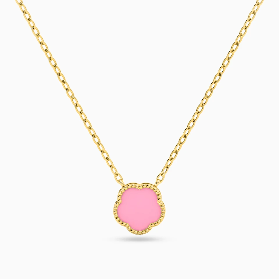 Flower Rose Stone Necklace in 18K Gold Flower Rose Stone Necklace in 18K Gold
