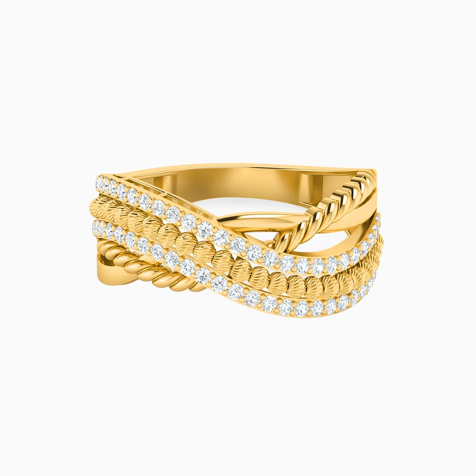 Swirl Cubic Zirconia Ring in 21K Gold Swirl Cubic Zirconia Ring in 21K Gold