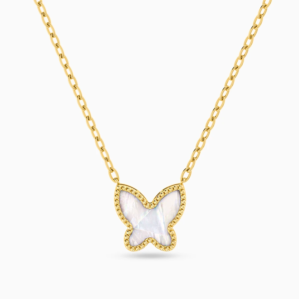 Butterfly Colored Stones Necklace in 18K Gold Butterfly Colored Stones Necklace in 18K Gold