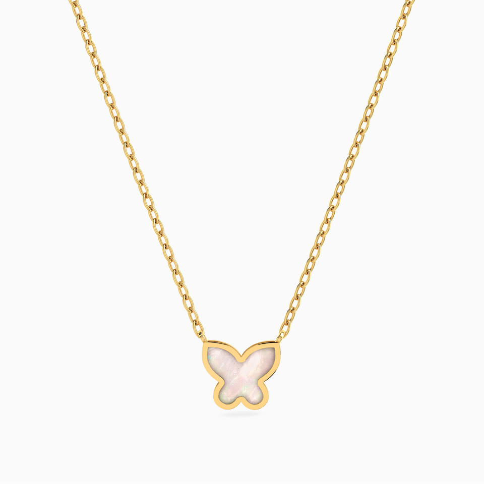 Kids Butterfly Colored Stones Necklace in 18K Gold Kids Butterfly Colored Stones Necklace in 18K Gold
