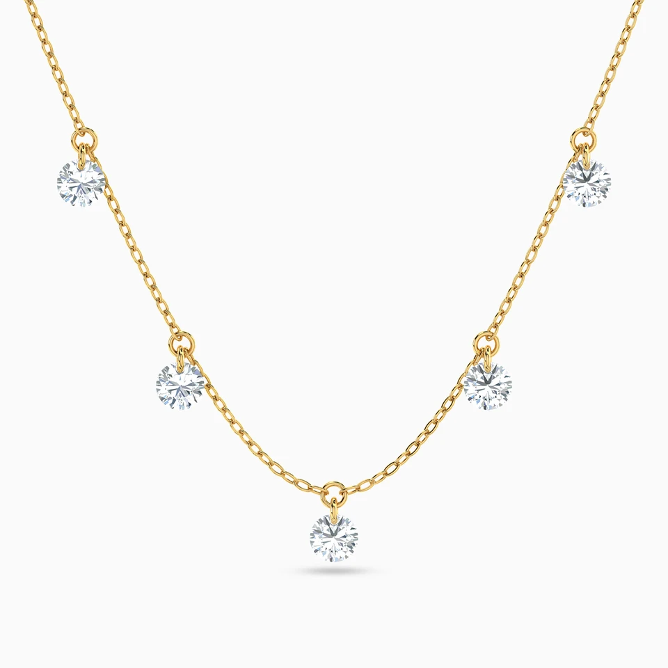 Circle Cubic Zirconia Necklace in 18K Gold Circle Cubic Zirconia Necklace in 18K Gold