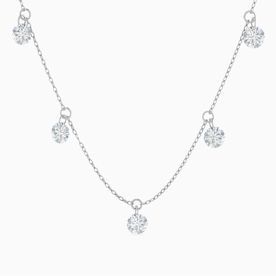 Flower Cubic Zirconia Charms Necklace in 18K Gold Flower Cubic Zirconia Charms Necklace in 18K Gold