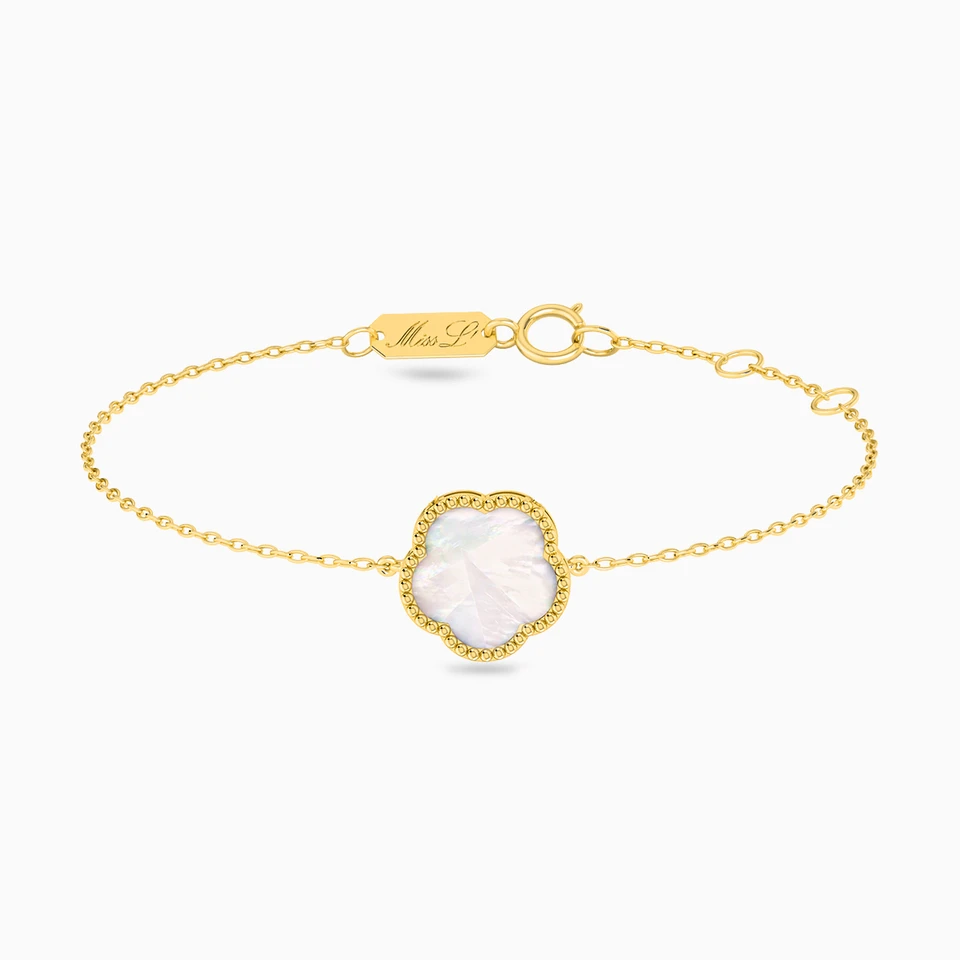 Flower Colored Stones Chain Bracelet in 18K Gold Flower Colored Stones Chain Bracelet in 18K Gold