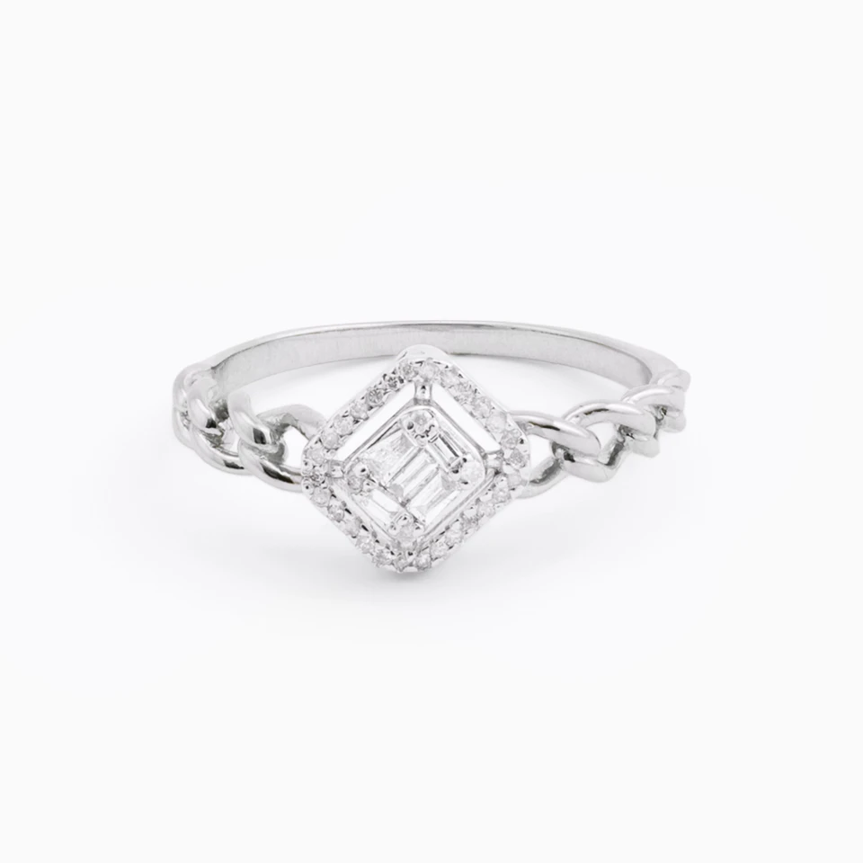 Square Diamond Ring in 18K Gold Square Diamond Ring in 18K Gold